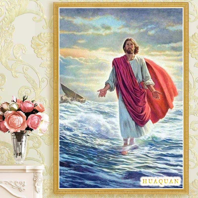Embroidery Jesus - Cristiano gesù camminò sul mare Kit