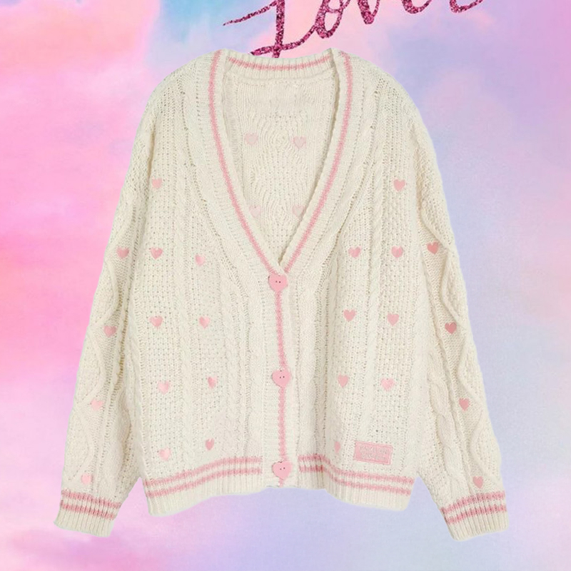 Embroidery Lovers - Cardigan amante con toppa ricamata con