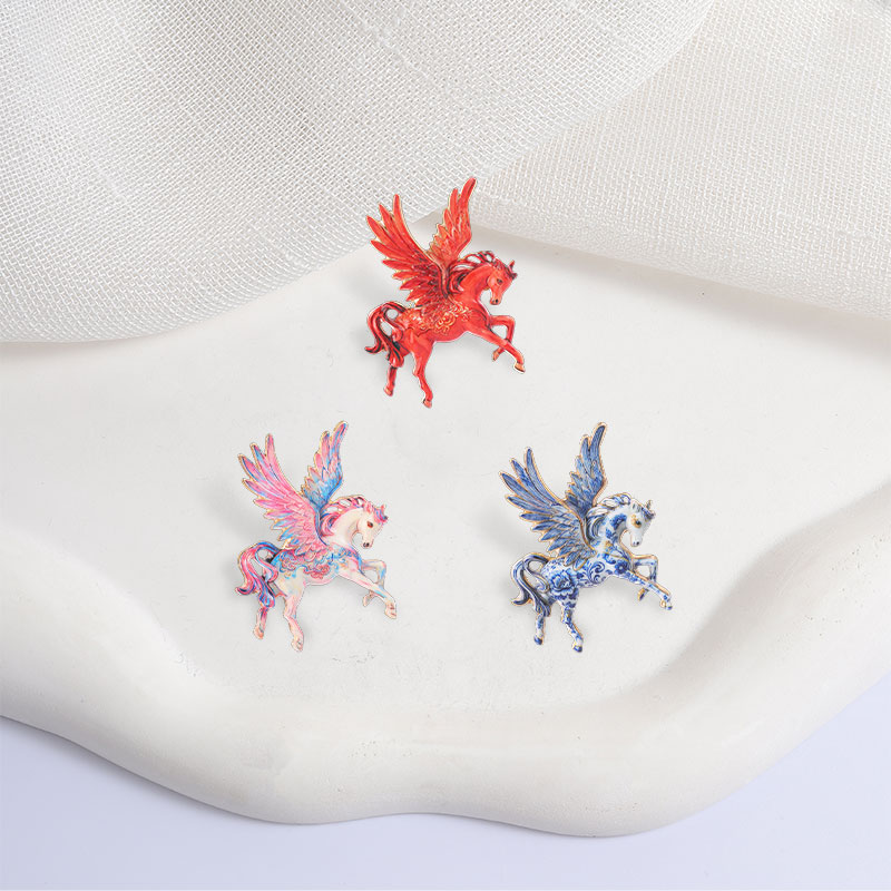 Embroidery Horse - Spilla a forma di cavallo alato