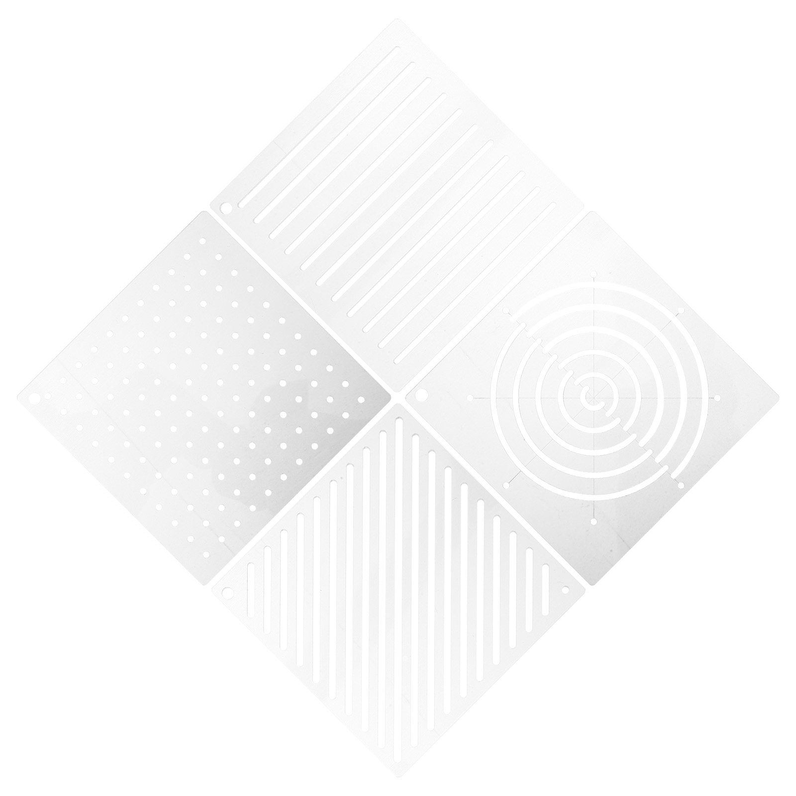 Embroidery And Quilting - Set di 4 stencil geometrici trasparenti