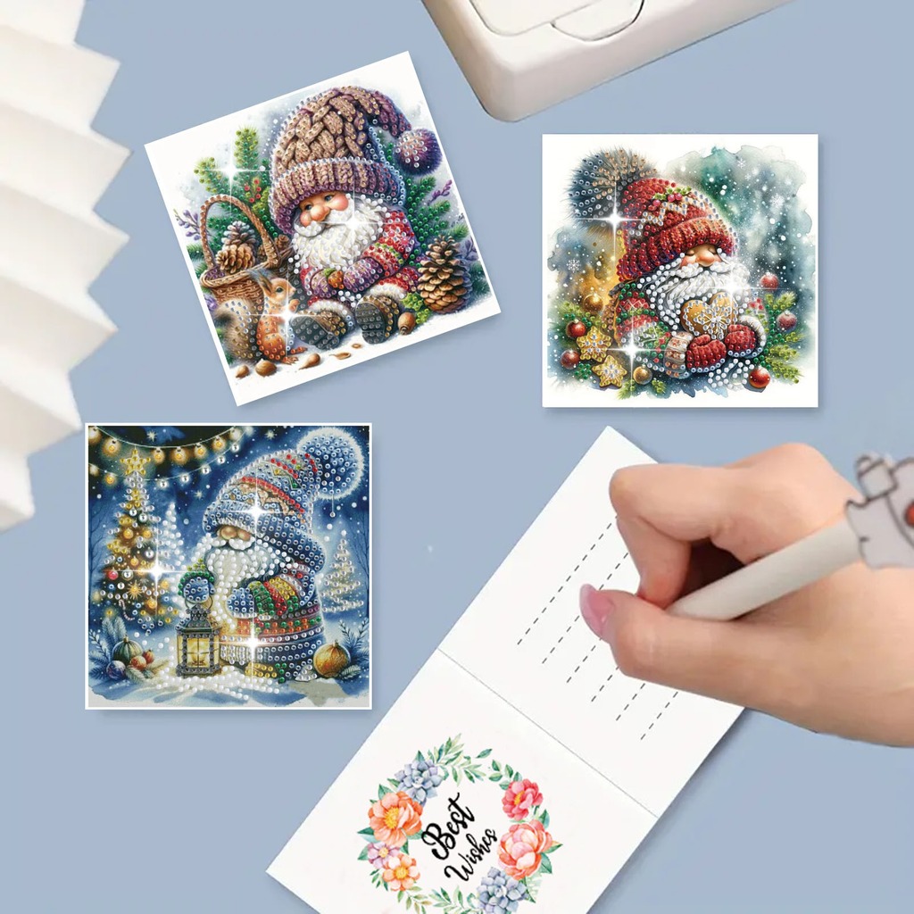 Embroidery Xmas Cards - Set di 6 Biglietti d'Auguri Natalizi