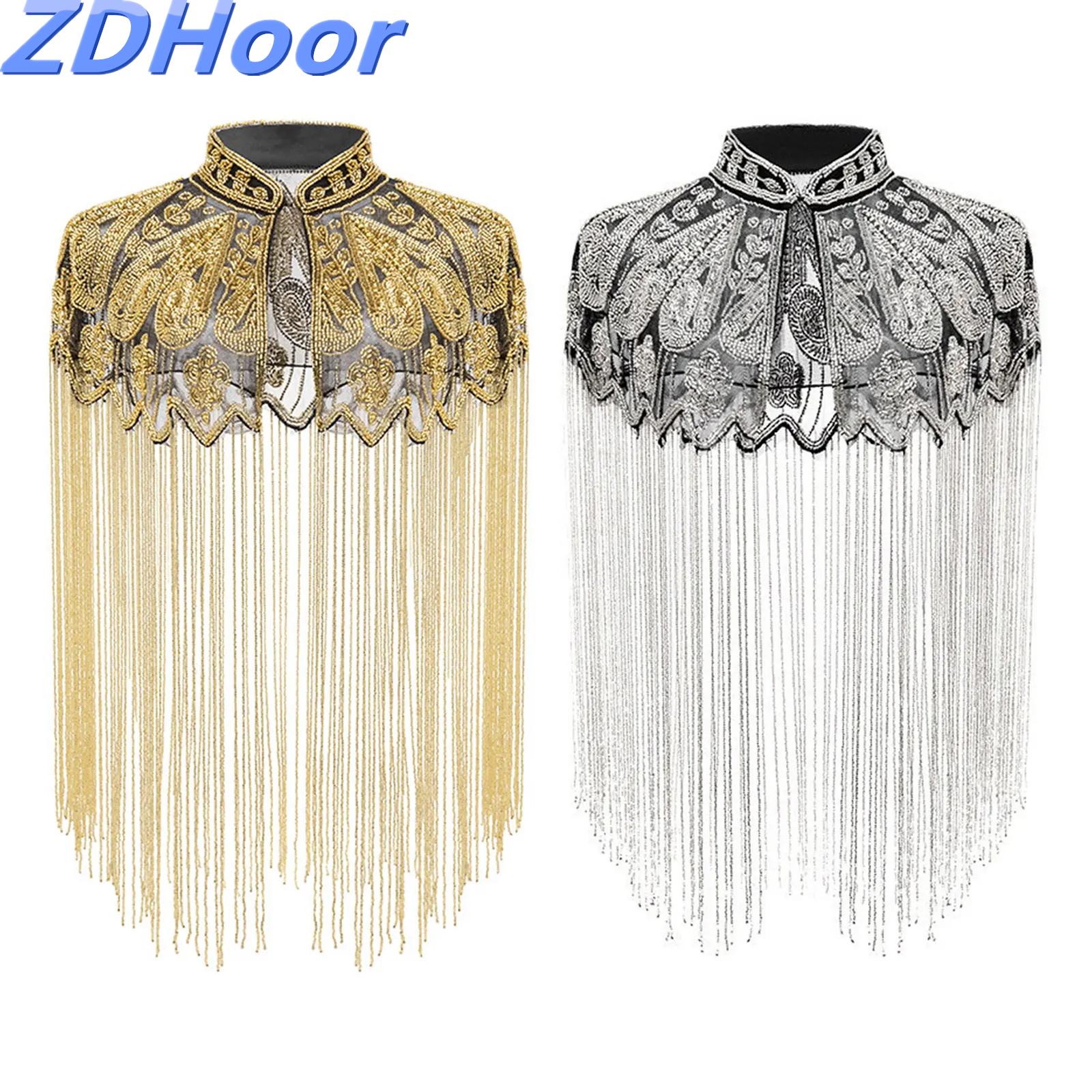Embroidery Shawl - Mantella da sera con perline e