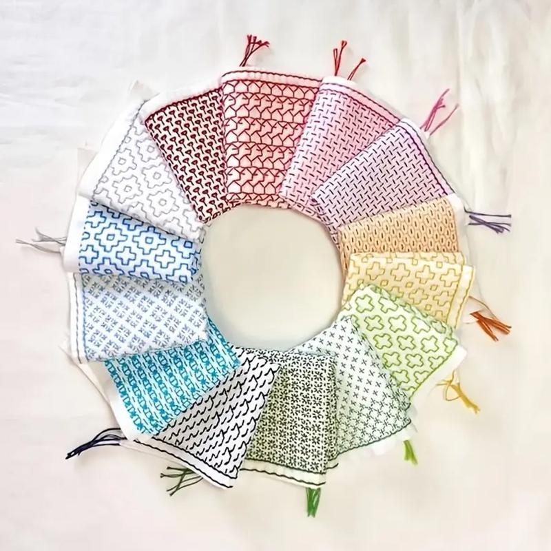 Embroidery Handicraft - 9/32 pezzi filo e aghi tessuto