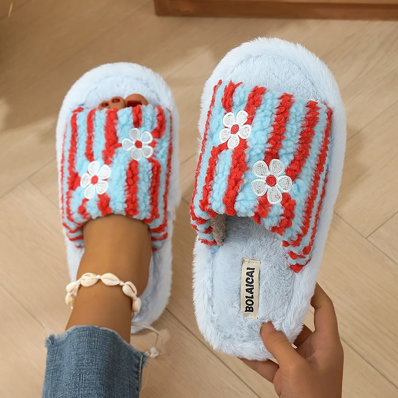 Pantofole in peluche a righe c - Embroidery Handicraft recensione e prezzo