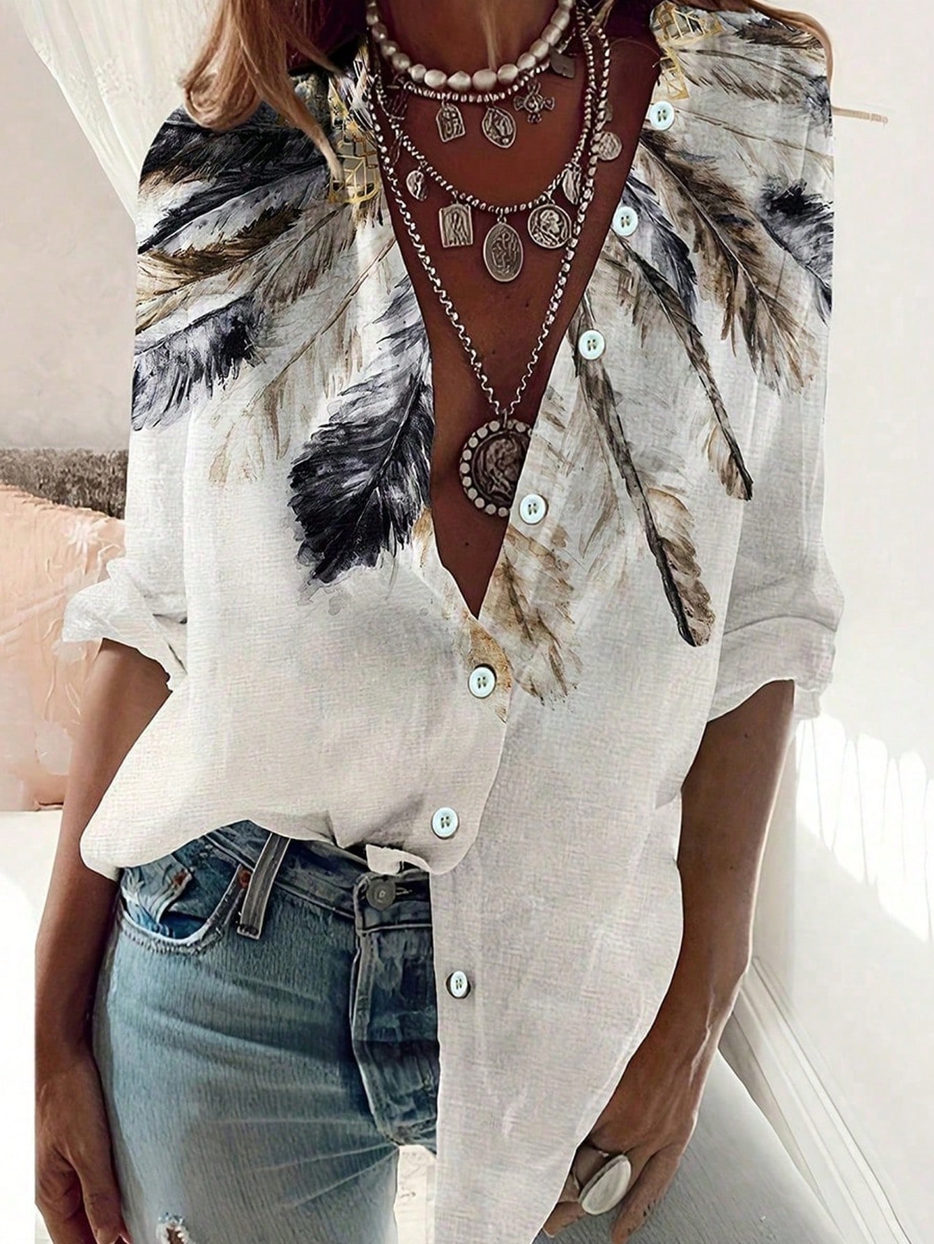 Camicia da donna a maniche lun - Embroidery Online recensione e prezzo